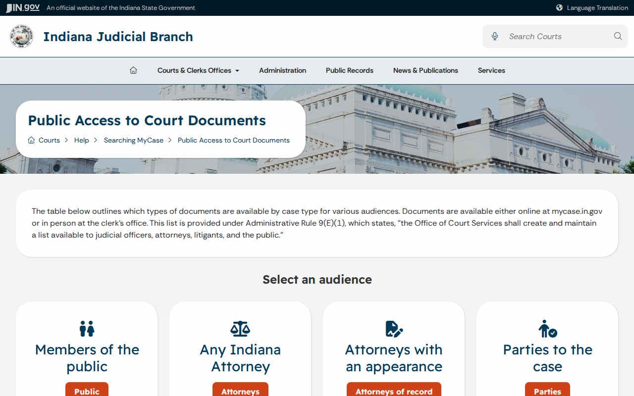 Vigo County bench warrant public court access information